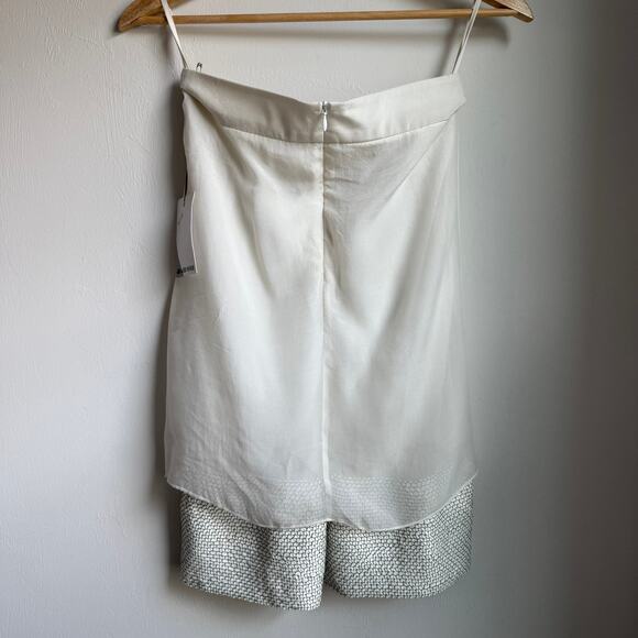 JF & Son Silk Beaded Sequin Skirt Size 4 White Silver SS09 - Picture 9 of 16